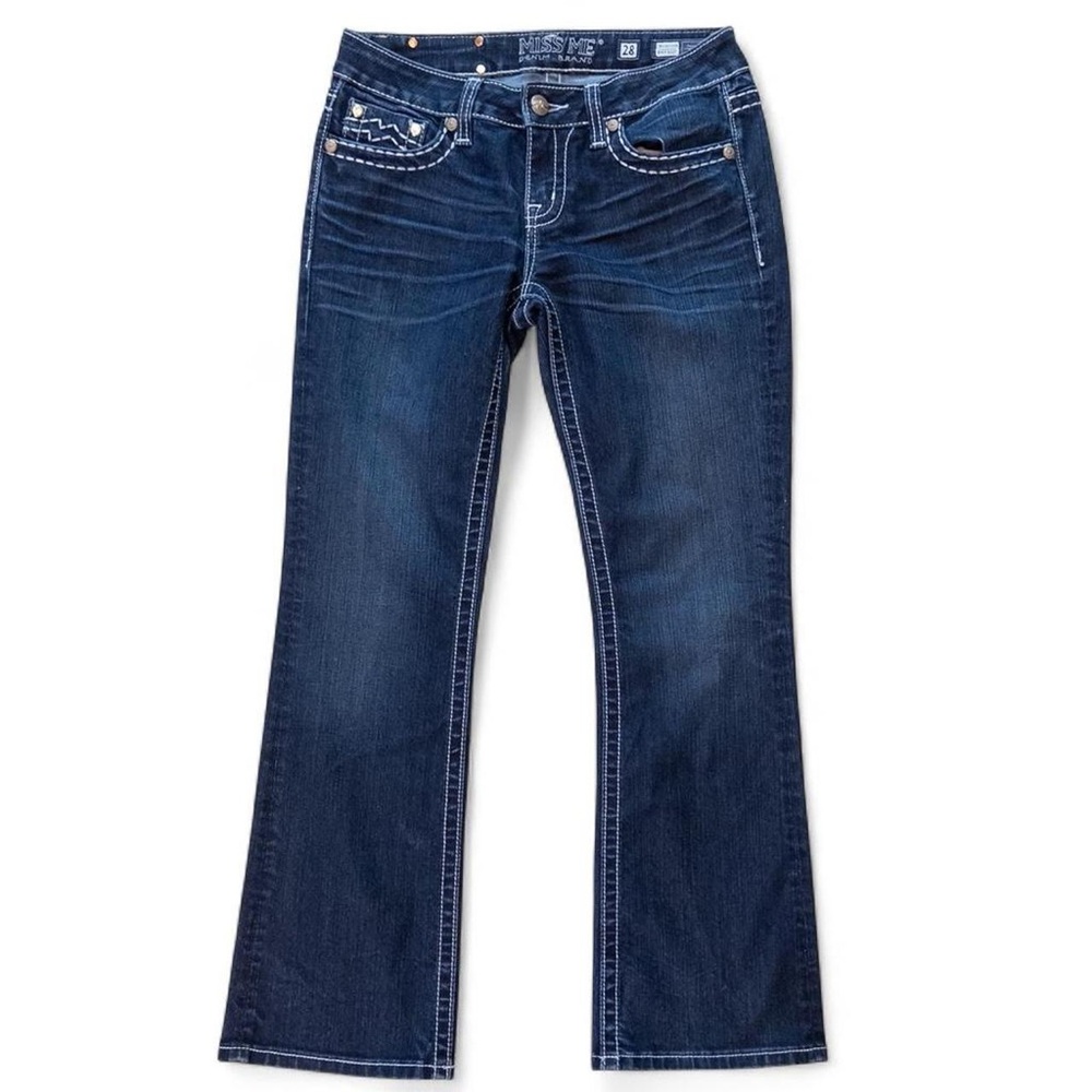 Miss Me Easy Boot Bootcut Jeans Dark Wash Size 28 Y2K Western